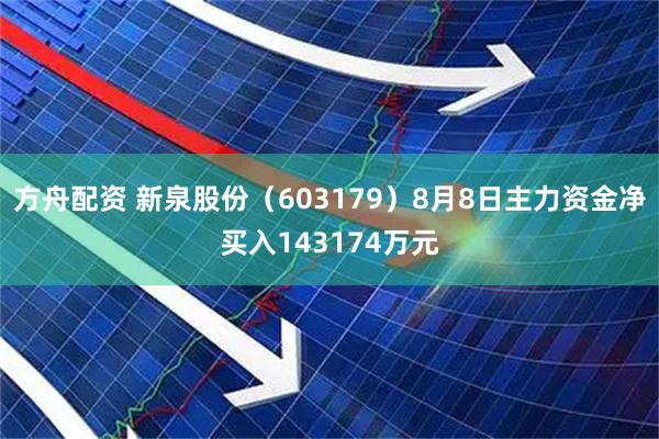 方舟配资 新泉股份（603179）8月8日主力资金净买入143174万元