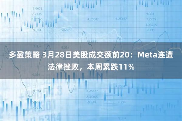 多盈策略 3月28日美股成交额前20：Meta连遭法律挫败，本周累跌11%